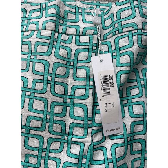 NWT TRINA TURK Moss 2 Pant In Turquoise In Blue, $300 Sz 4 G9 - Picture 5 of 9
